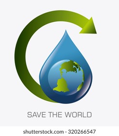 Go green ecology trendy design, vector illustration eps 10.