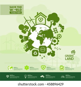 Go Green Ecology vector.
