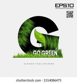 go green element logo design vector