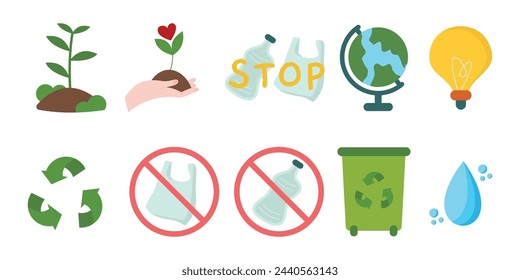 Go Green Element Vector Art