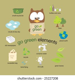 Go Green Elements Vector Set