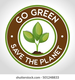 go green emblem save the planet
