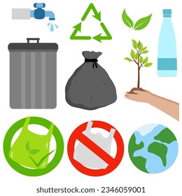 Go green and environmental campaign related element collection 