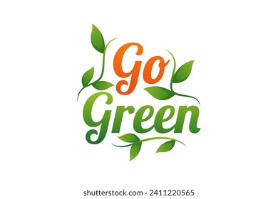 Go Green Environmental Sticker Design