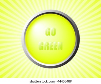 Go Green Environmental Vector Button