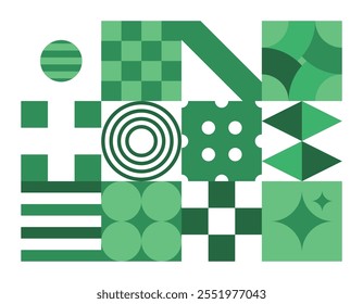 Go green geometric shapes template