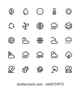 go green & global warming icon pack, outline style version