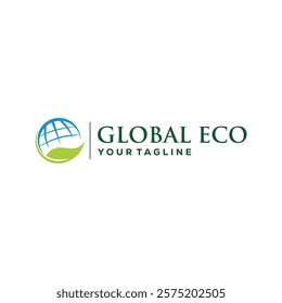 go green globe logo for companies in the green field, environment, landsscape