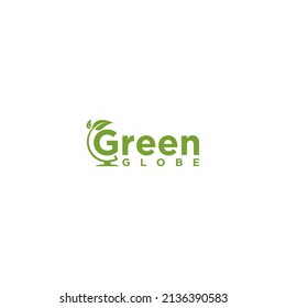 Go green globe nature logo sign design template