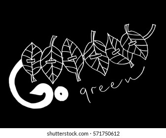 Go green hand drawing illustration