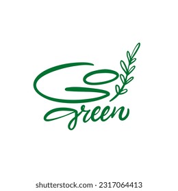 Go green hand drawn line art style vector art illustration. Isolated on white background.