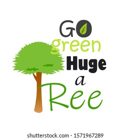 go green huge tree vector design