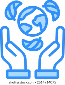 Go Green Icon Blue Color Vector Illustration