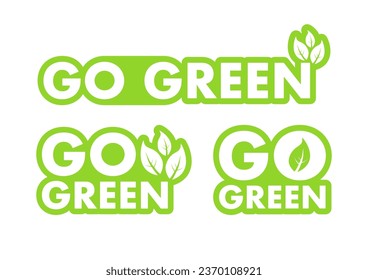 Go Green icon. Eco-friendly sign. Embrace Environmental Sustainability. Vector stock illustration