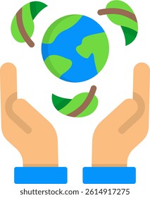 Go Green Icon Flat Vector Illustration
