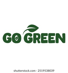 Go green icon illustration. go green. Go Green icon with eco-friendly slogan