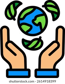 Go Green Icon Lineal Color Vector Illustration