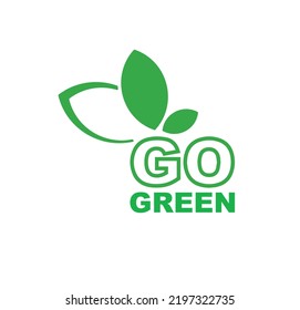 go green icon on white background