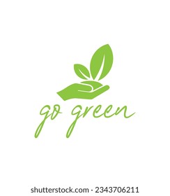 go green icon on white background