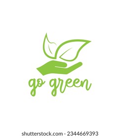 go green icon on white background