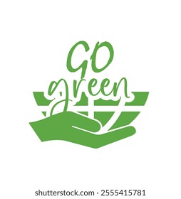 go green icon on white background