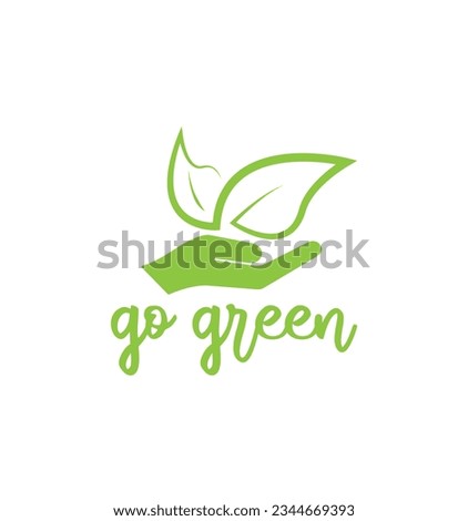 go green icon on white background