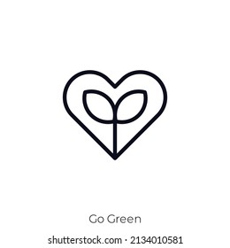 Go Green icon. Outline style icon design isolated on white background