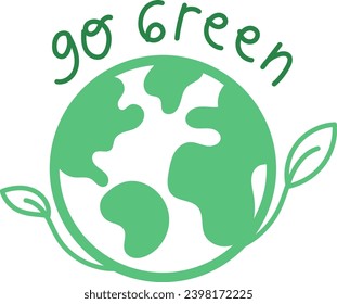 go green icon to save the earth and environment