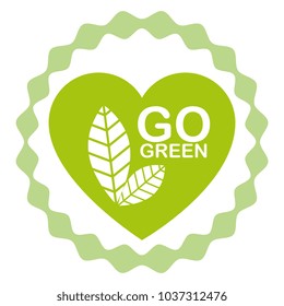 go green label with heart
