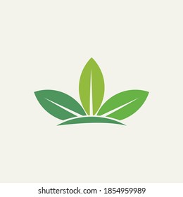 go green leaf logo design vector