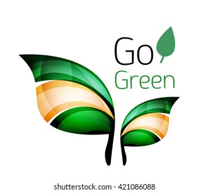 Go green. Leaf nature concept. Vector icon