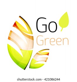 Go green. Leaf nature concept. Vector icon