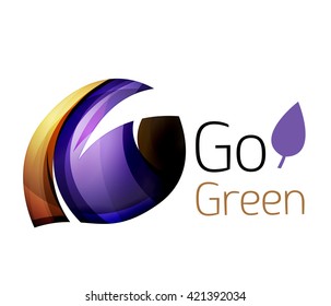 Vamos verde. Concepto de naturaleza foliar. Icono de vector