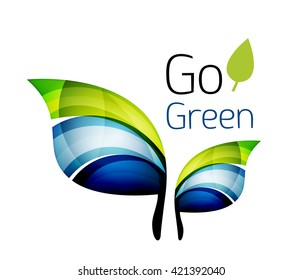 Go green. Leaf nature concept. Vector icon