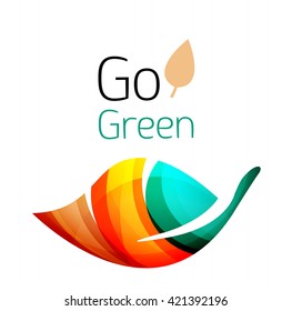 Vamos verde. Concepto de naturaleza foliar. Icono de vector