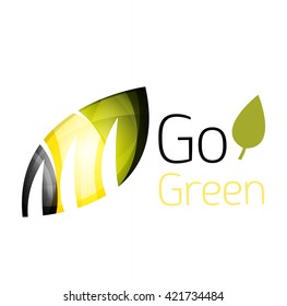 Go green. Leaf nature concept. Vector icon
