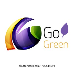 Go green. Leaf nature concept. Vector icon