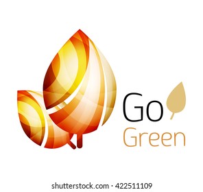 Vamos verde. Concepto de naturaleza foliar. Icono de vector