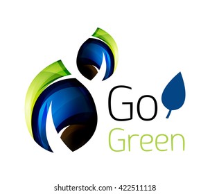 Vamos verde. Concepto de naturaleza foliar. Icono de vector