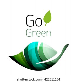 Go green. Leaf nature concept. Vector icon
