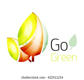 Vamos verde. Concepto de naturaleza foliar. Icono de vector
