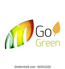 Go green. Leaf nature concept. Vector icon