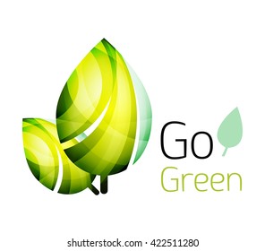 Vamos verde. Concepto de naturaleza foliar. Icono de vector