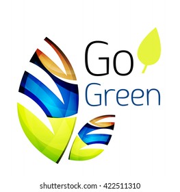 Vamos verde. Concepto de naturaleza foliar. Icono de vector