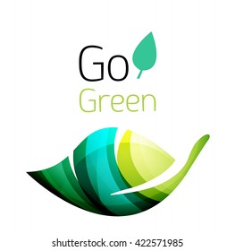 Vamos verde. Concepto de naturaleza foliar. Icono de vector