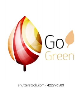 Go green. Leaf nature concept. Vector icon