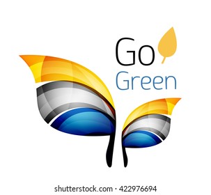 Go green. Leaf nature concept. Vector icon