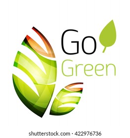 Vamos verde. Concepto de naturaleza foliar. Icono de vector
