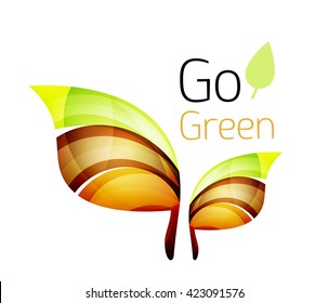 Go green. Leaf nature concept. Vector icon