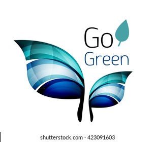 Vamos verde. Concepto de naturaleza foliar. Icono de vector